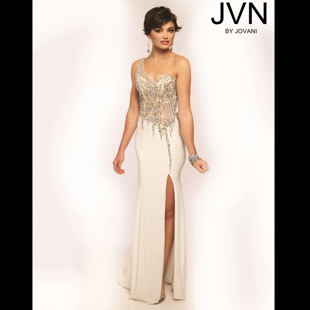 Cream Rhinestone JVN Dress